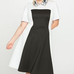 Eloquii Embellished Collar Fit and Flare Dress